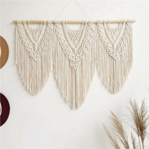 3X Tenture Murale en Macramé Tissé à la Main Boho Cotton Rope Boho  Home Decor 2