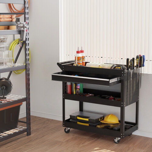 Durhand DURHAND 3-tier Tool Trolley Cart Roller Cabinet Garage Workshop with Drawer 1