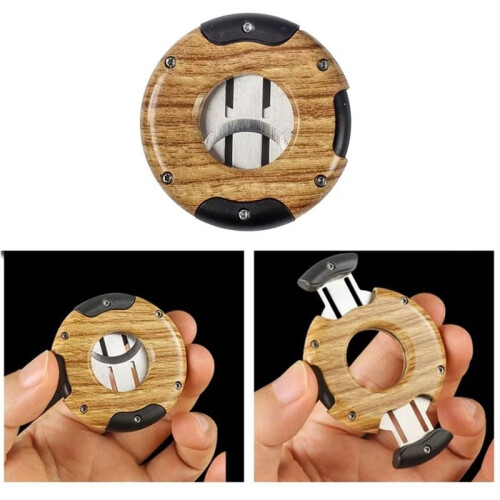 Round Cigar Cutter - Portable Cigar Accessory -  Cigar Tool - Gift for Men,Guillotine Cigar Cutter A 2