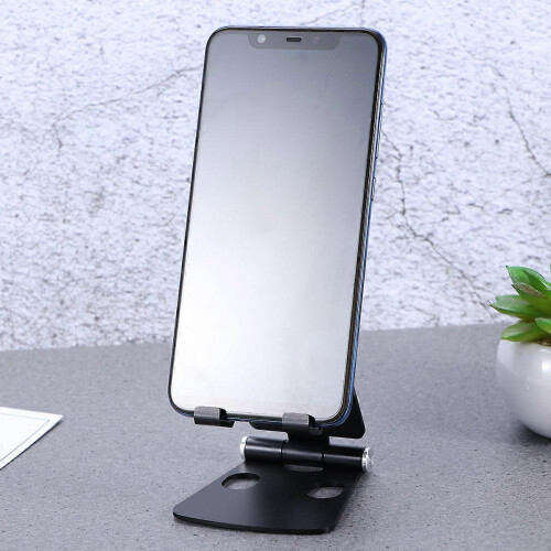 Desktop Phone Cradle Lazy Double Folding Bracket Easy Black Mobile Phone Office 8.70X7.00X6.70CM 1