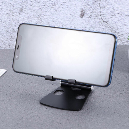 Desktop Phone Cradle Lazy Double Folding Bracket Easy Black Mobile Phone Office 8.70X7.00X6.70CM 2