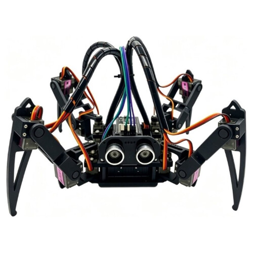 Kit Robot Ragno Bionico Quadrupede Programmabile con ESP32, Robot Cingolato Wireless con Evitamento Ostacoli e Ultrasuoni.