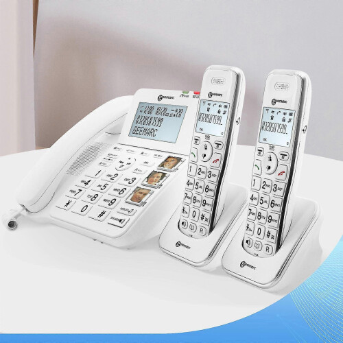 Amplified Phone With 2 Cordless Handsets And Answering Machine 2