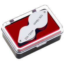 10x 20x Dual Lens Jewelry Magnifier Loupe Metal Folding Hand Magnifier for Jewelers Watch Repair Coin Inspection Arts