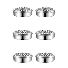 6X Stainless Steel Holder for Mosquito Coils, Fireproof Mosquito Spiral Container, Metallic Mosquito Coil Holder