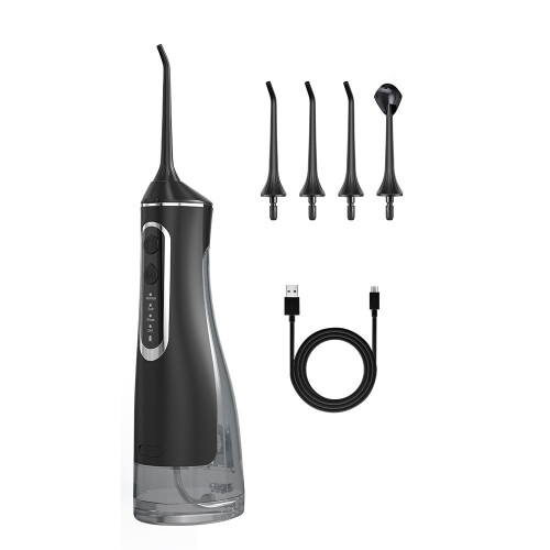 Living And Home Portable Cordless Water Dental Flosser Oral Irrigator with 4 Replaceable Jet Tips