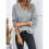 Damen-Pullover mit V-Ausschnitt, Kuschelig, Leicht, Langärmlig Grau L 4