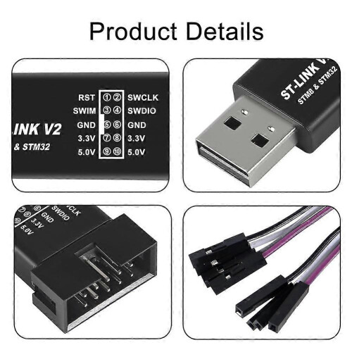 ST-Link V2 Mini STM8 STM32 Simulator Download Programmer Cover DuPont Cable ST Link V2 Random color 1