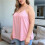 Regatas  Size Femininas com Alças Finas e Estilo Túnica Rosa M 3