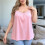 Regatas  Size Femininas com Alças Finas e Estilo Túnica Rosa L 4