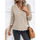 Damen-Pullover mit V-Ausschnitt, Kuschelig, Leicht, Langärmlig Khaki XXL 4