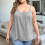 Regatas  Size Femininas com Alças Finas e Estilo Túnica Cinza S 2