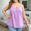 Regatas  Size Femininas com Alças Finas e Estilo Túnica Violeta 6XL 4