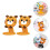 Orange 6Pcs Folding Phone Holder Stand for Phone Desktop Rack 2