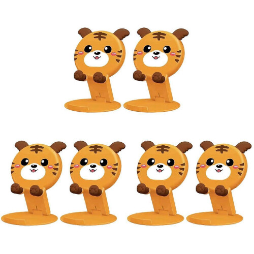 Orange 6Pcs Folding Phone Holder Stand for Phone Desktop Rack 2