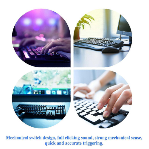 Gaming Keyboard Mouse Combo for Computer 1Set Wired White Keyboard Mouse 2
