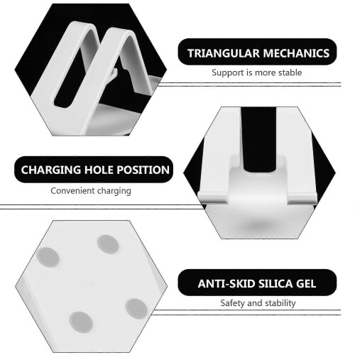 Table Phone Holder Non Slip and Stable for Desktop Use 1Pc White 7x6cm 2