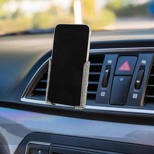 Supporto per telefono da auto con strass, supporto per telefono da auto per interni auto, 3 pezzi 2