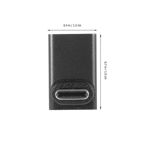 2pcs USB C 90 Degree Adapter Right Angle C Connector Computer Adapter Accessory Grey 1.9x1.2x1.4cm 2