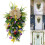 Spring Summer Wreath Artificial Leaf Flower Wreath Front Door Garden Wedding Party Multicolor 2