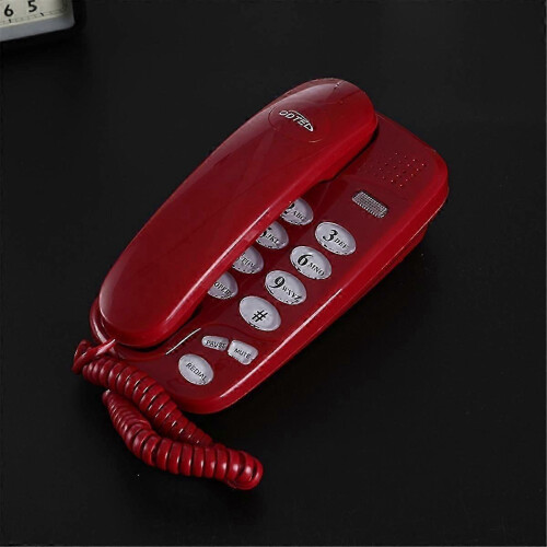 Téléphone filaire -580, support mural, téléphone de bureau, rouge 1