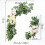 guirlandes de fleurs rustiques pour arche de mariage, centre de table, feuilles vertes roses 4