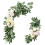 guirlandes de fleurs rustiques pour arche de mariage, centre de table, feuilles vertes roses 5