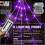 5Ft Giant Spider 20 * 17FT Spider Web 150 Led Purple Lights Light Up Lighted 200sqft Cobweb 2 4