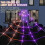 5Ft Giant Spider 20 * 17FT Spider Web 150 Led Purple Lights Light Up Lighted 200sqft Cobweb 2 5