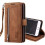 Wallet Case iPhone 7 Plus iPhone 8 Plus, 9 Card Holder Slots Zipper Case PU Leather Case - Brown 5