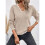 Damen-Pullover mit V-Ausschnitt, Kuschelig, Leicht, Langärmlig Khaki S 3
