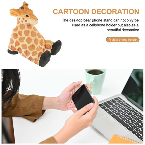 Supporto per cellulare a forma di giraffa, in legno, set da 5 pezzi 1