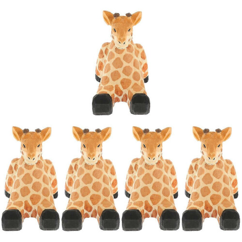 Supporto per cellulare a forma di giraffa, in legno, set da 5 pezzi 2