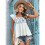 Womens Embroidered Tie Front Square Neck Flutter Sleeve Ruffle Blouse Boho Chic Summer Top White L 3