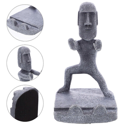 supporti per cellulare in resina Moai, colore grigio scuro. 1