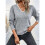 Damen-Pullover mit V-Ausschnitt, Kuschelig, Leicht, Langärmlig Grau S 2