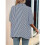 Camicia Casual da Donna A Righe con Bottoni, Collo A V, Maniche Corte e Ampia Blu M 2