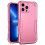 (Pink) Slankt, kraftig, støtsikkert deksel med to lag til iPhone 13 Pro Max 1