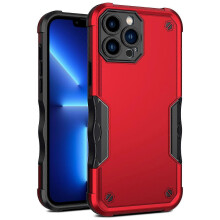(Red) Slimmat, kraftigt, stötsäkert skal med dubbla lager till iPhone 13 Pro Max