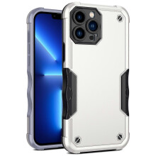 (White) Slimmat, kraftigt, stötsäkert skal med dubbla lager till iPhone 13 Pro Max