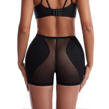 (Black, XL) Culotte gainante rembourrée sans coutures pour femme, rehausse-fesses, shorty gainant