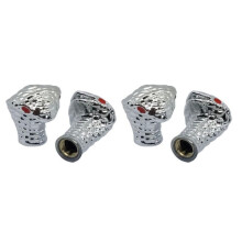 (Silver) 4pcs Snake Head Tire Valve Stem Cover Dustproof Air Valve Lids Protectors Truck Wheel