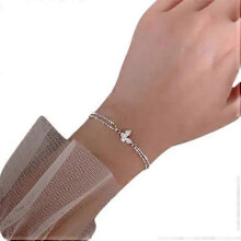 (Pure Gold) Bracelet tendance papillon, marguerite et zircon, perles, collection 2021 pour femmes, cadeau idéal pour un couple ou une amie.