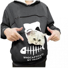 (Gray, XXXL) Sweat à capuche confortable et tendance pour femme amoureuse des chats avec poche kangourou