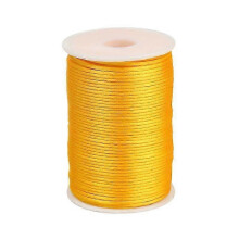 (yellow) 2mm x 100m Cream White Nylon Satin Rattail Macrame Waxed Trim Cord Bracelet Necklace Bulk