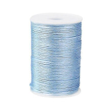 (Light blue) 2mm x 100m Cream White Nylon Satin Rattail Macrame Waxed Trim Cord Bracelet Necklace Bulk