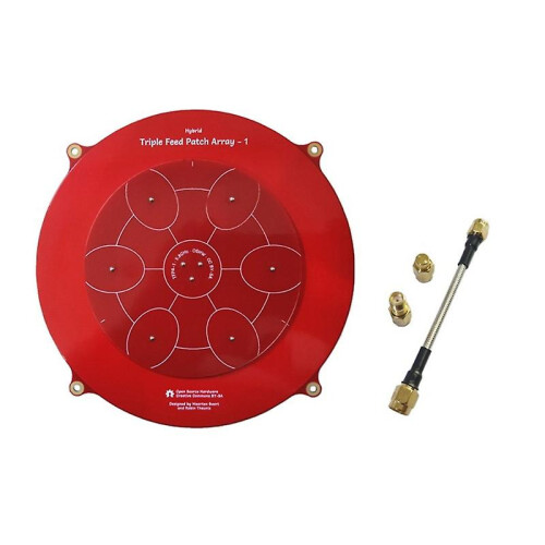 (Red) 5.8GHz 14dBi 150mm Triple Feed Patches Pagoda Array Antenna for Drones