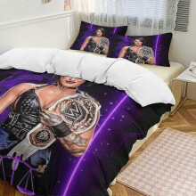 (135x200cm 53x78in) Ensemble de couette 3 pièces WWE en microfibre légère, housse de couette et 2 taies d'oreiller pour enfants
