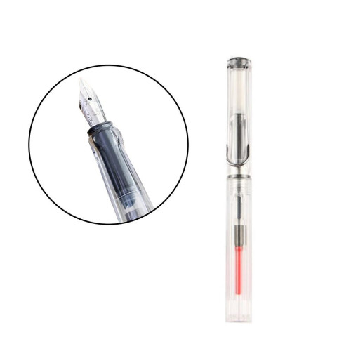 (1.5mm) Stylo plume de calligraphie créative à corps transparent pour débutants