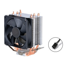 (A) 9CM 1/2 Fan CPU Cooler 4 Copper Tubes Luminous Desktop Compu Efficient Mobo